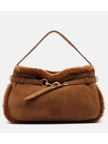 Torbica Miu Miu iz semiša rjava