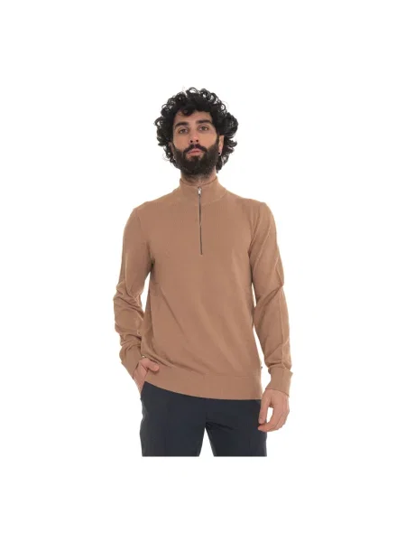 Sweter z golfem Boss beżowy