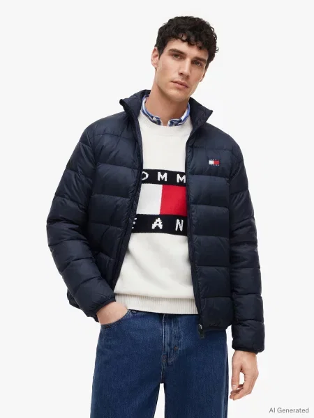 Tommy Jeans Prechodná bunda tmavomodrá