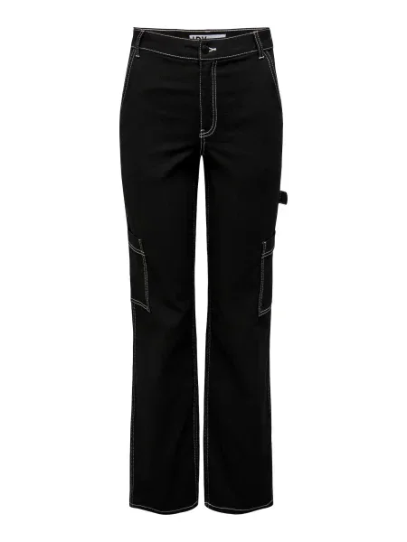 JDY Pantaloni eleganți TULGA denim negru