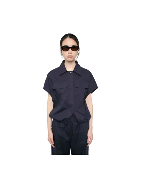 Szeroka koszula Meimeij niebieska