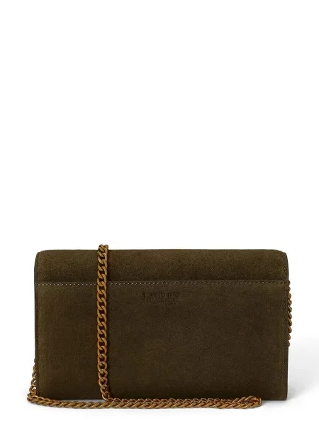 Lauren Ralph Lauren crossbody torbica semišasta zelena