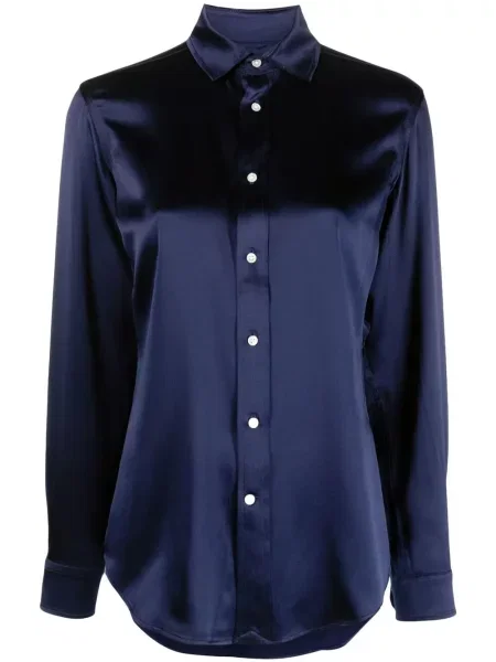 Rochie tip cămașă Polo Ralph Lauren de mătase gri