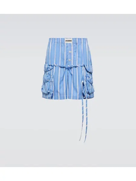 Pruhované krátké kraťasy Jacquemus modré