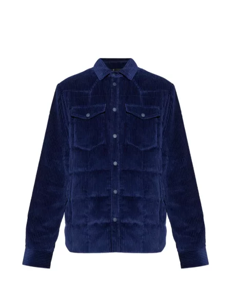 Jachetă cămașă Moncler Grenoble de catifea cord albastru