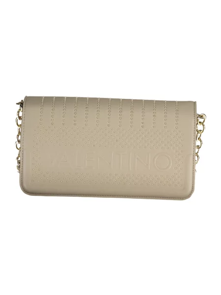 Lniana torebka crossbody Valentino By Mario Valentino z ćwiekami beżowa