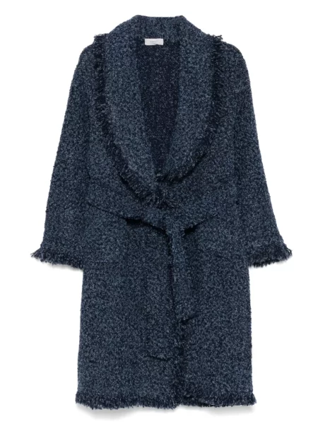 Bukiecik płaszcz Charlott z frędzli niebieski