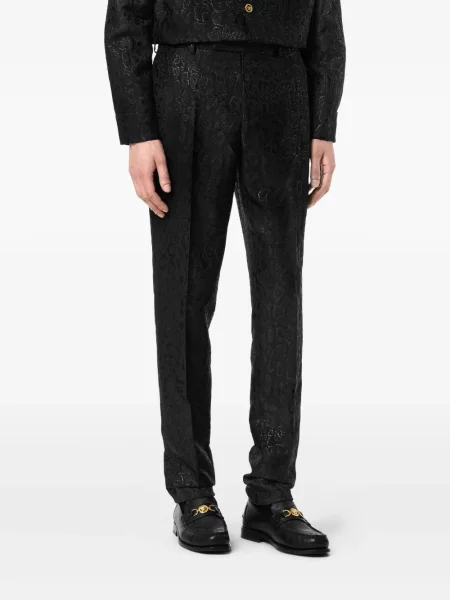 Pantaloni Versace cu model leopard negru