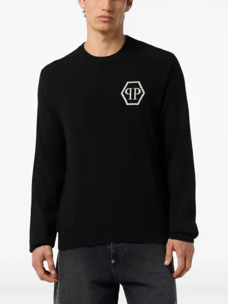 Pulover Philipp Plein din jacard negru