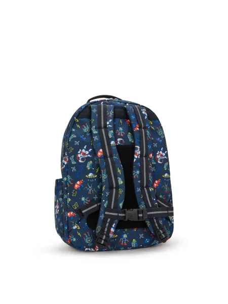 KIPLING Rucsac Seoul Colllege Extra bleumarin / galben / roșu alb