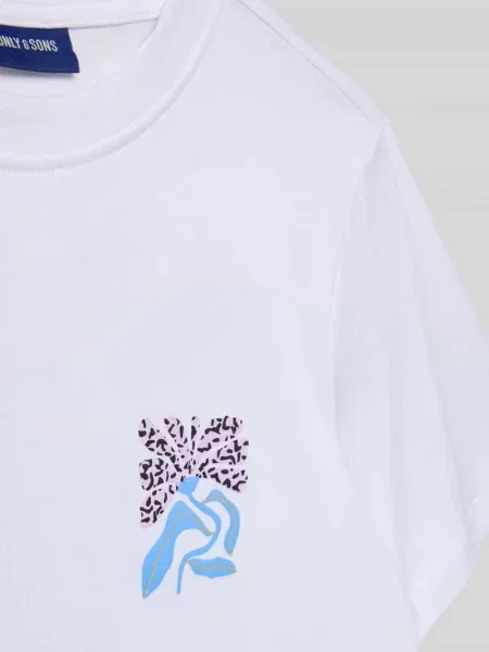 T-shirt o kroju relaxed fit z czystej bawełny model MEMPHIS' Only & Sons biała