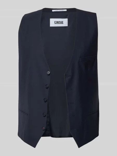 Kamizelka z dekoltem w serek i listwą guzikową Model Totti' Cinque granatowa