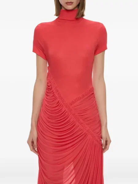 Decora rochie maxi Christopher Esber drapată roșu