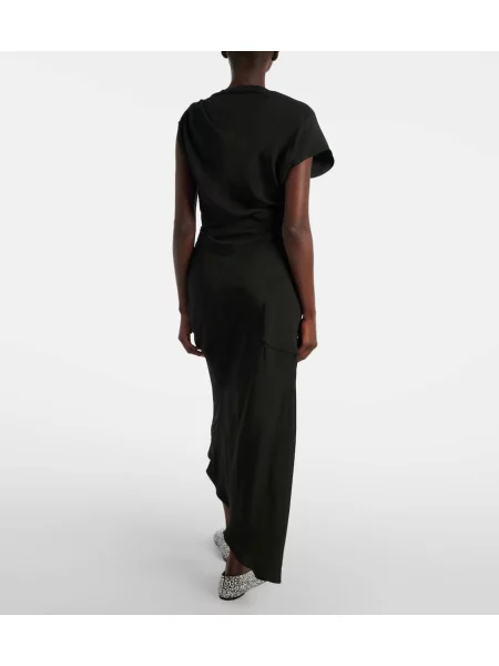 Rochie midi Proenza Schouler drapată până la genunchi de costum negru