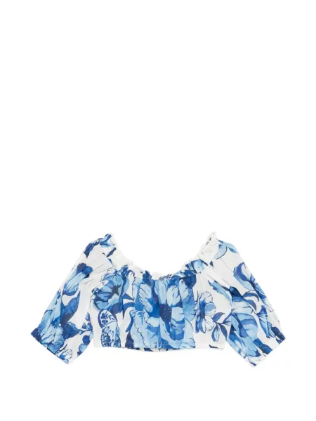 Top Farm Rio cu model floral cu imagine albastru