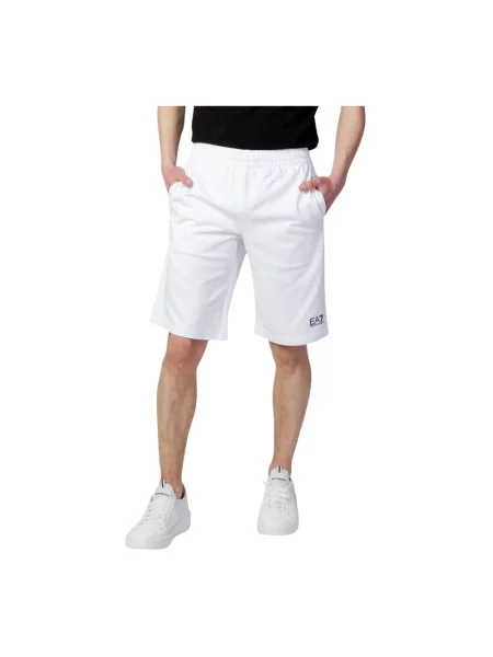 Bermudy Emporio Armani Ea7 z logo białe