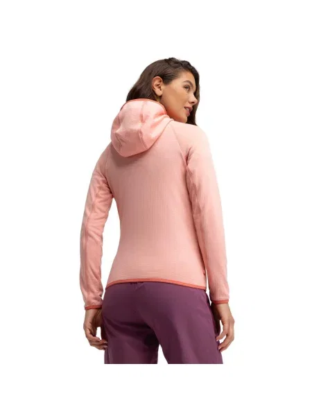 Lekka trekkingowa kurtka polarowa z kapturem Siroko Ember Pink różowa