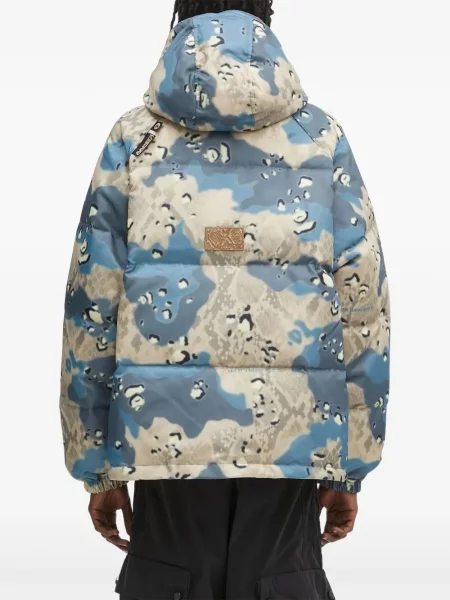 Geacă cu puf Aape By A Bathing Ape cu glugă albastru