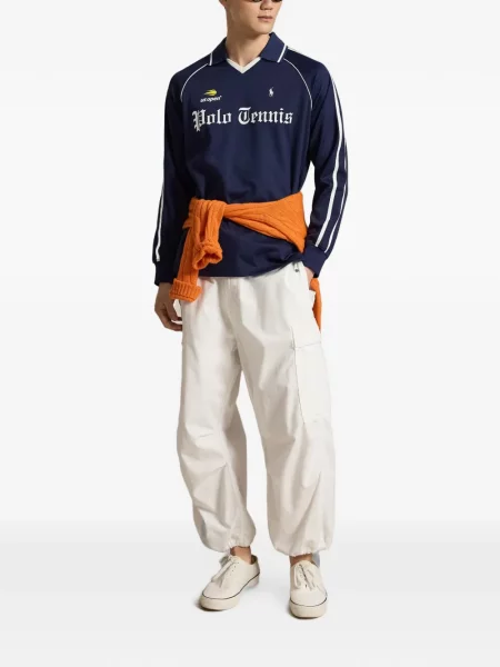 Șapcă Polo Ralph Lauren de mătase cu dungi cu cataramă albastru