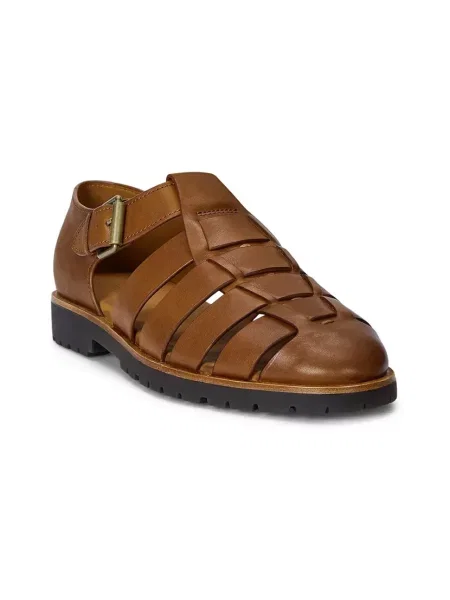 Sandały Polo Ralph Lauren skórzane brązowe