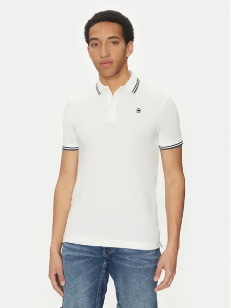 G-Star Raw Tricou polo Dunda Bleumarin alb