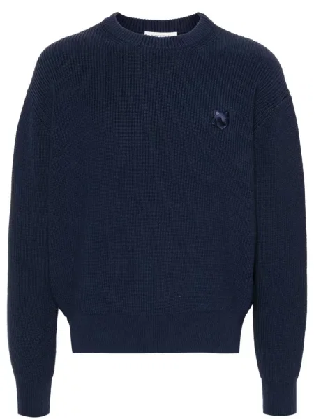 Svetr Maison Kitsuné s výšivkou modrý
