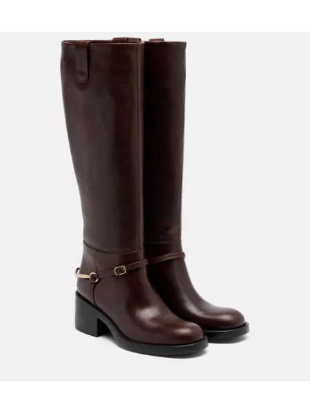 Cizme Chloé din piele maro