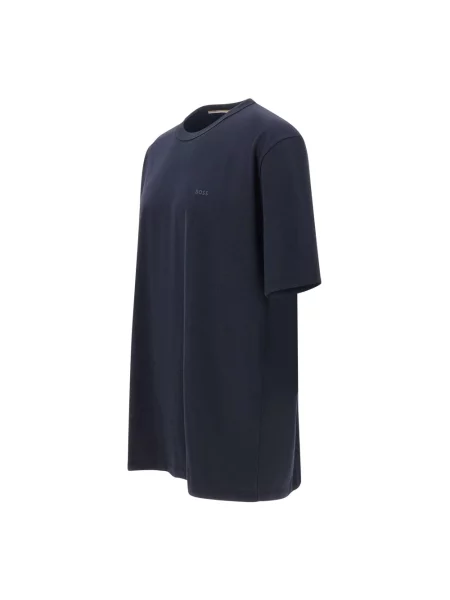 Krój regular fit t-shirt z czystej bawełny model H-TAUT Boss granatowa