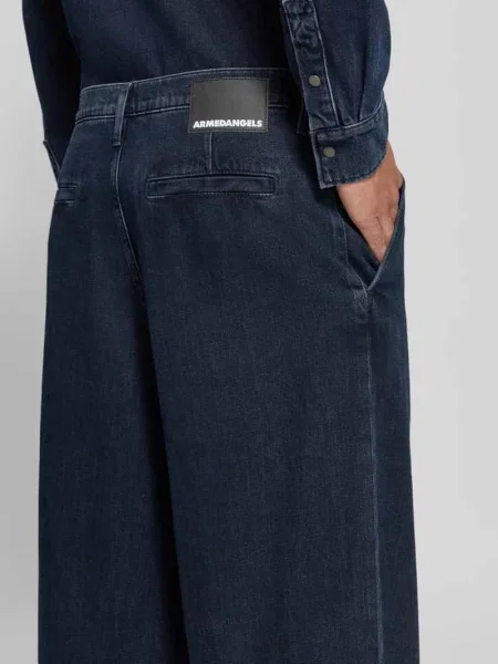 Jeansy o kroju baggy z czystej bawełny model Kaavo' Armedangels granatowe