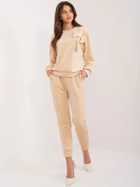 Sportski komplet Fashionhunters od samta bež