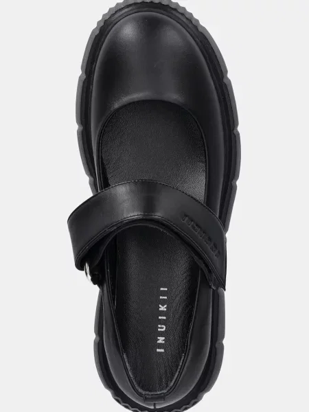 Кожаные балетки Inuikii на платформе черные