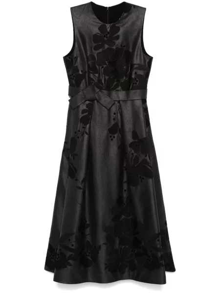 Rochie maxi Elie Saab cu model floral de costum negru