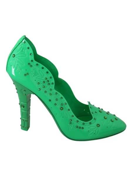 Czółenka Dolce And Gabbana skórzana zielona