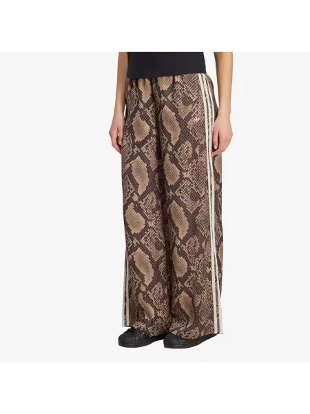 Spodnie adidas Satin Snake Print Wide Leg Track JOGgers Linen/ Magic Beige M beżowe