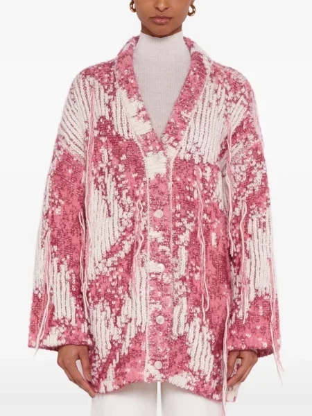 Cardigan Laneus tricotate roz