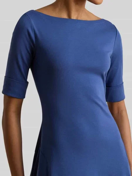 Krój regular fit sukienka z dżerseju z mieszanka bawełny model MUNZIE' Lauren Ralph Lauren niebieska