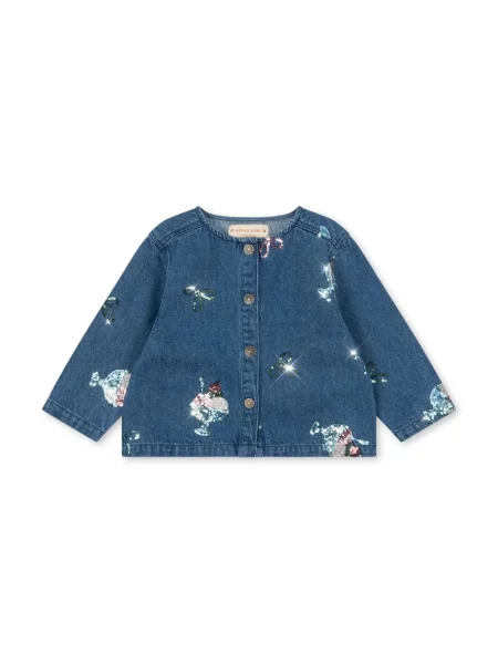 Konges Sløjd Dětská riflová bunda MAGOT SEQUIN DENIM JACKET GOTS