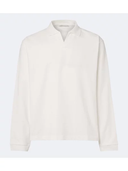 Tricou polo Studio Nicholson din jerseu alb
