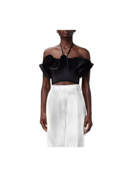 Top Elisabetta Franchi tiulowy czarny