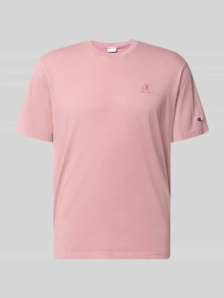 T-shirt z Wyhaftowane logo i Okrągły dekolt Champion