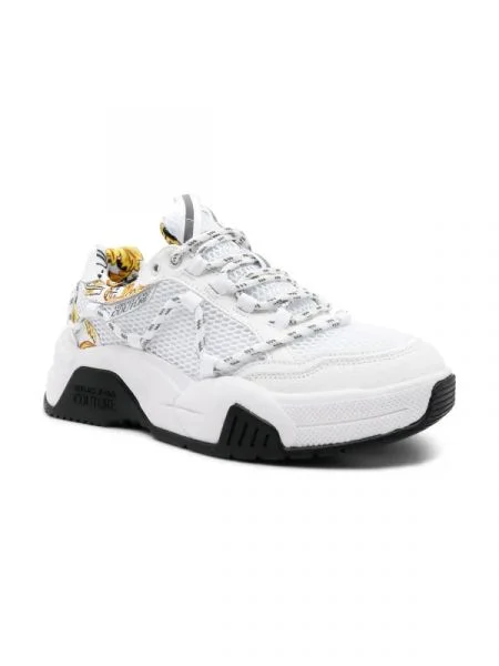 Versace Jeans Couture Sneakers cu adaos de piele alb