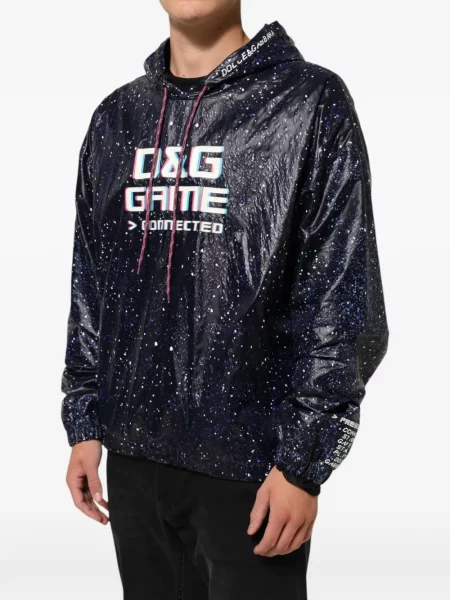 Hanorac cu glugă Dolce & Gabbana cu imagine albastru