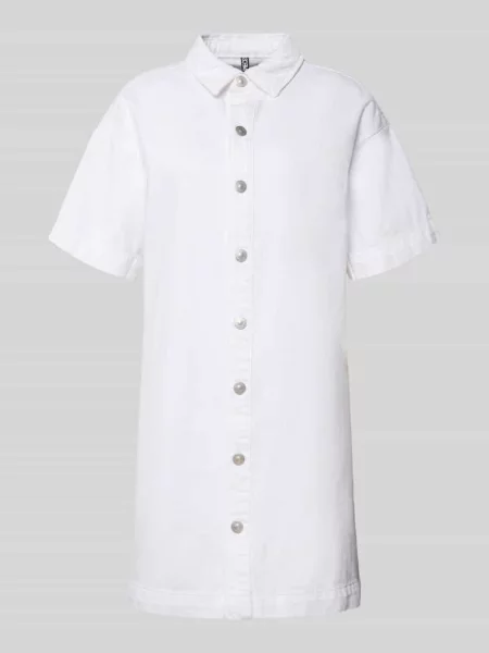 Sukienka denimowa o kroju loose fit z mieszanki bawełny model SKY' Pieces biała