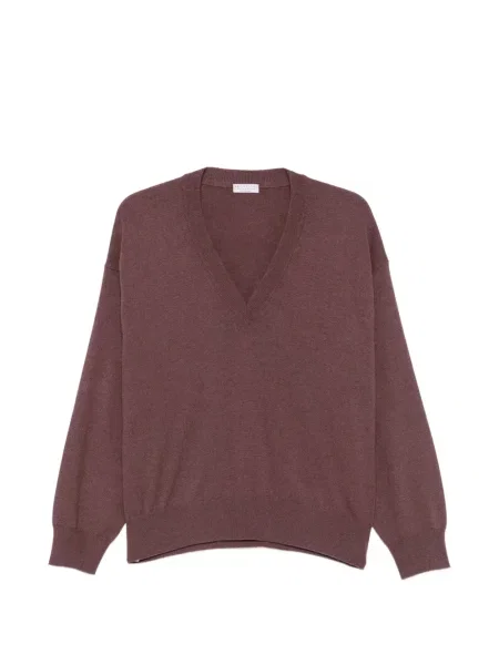 Pulover Brunello Cucinelli cu decolteu în V violet