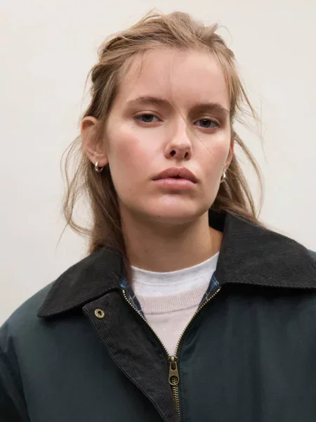 Parka ze sztruksowym kołnierzem Teen XL MANGO TEEN granatowy