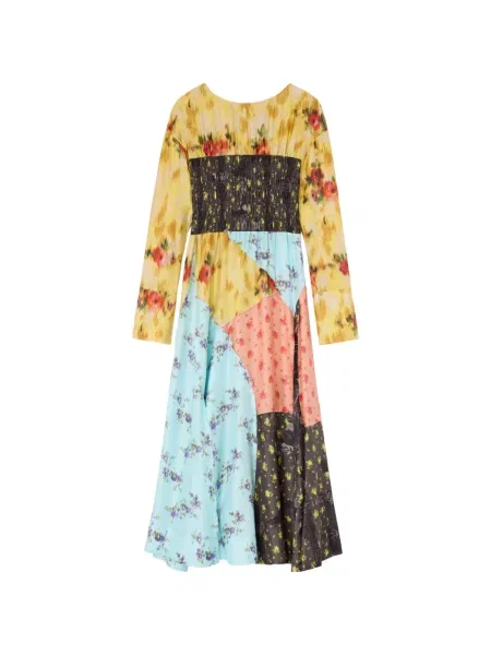 Maxi rochie maxi Ganni cu model floral de costum galben