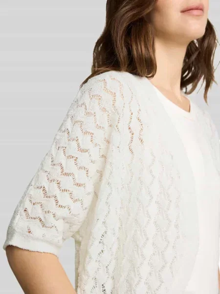 Bolerko o kroju oversized z mieszanki bawełny Tom Tailor biała