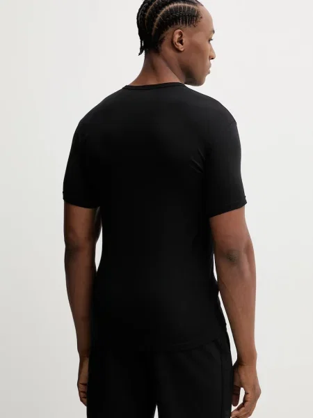Emporio Armani Underwear póló otthoni viseletre 2 db nyomott mintás fekete