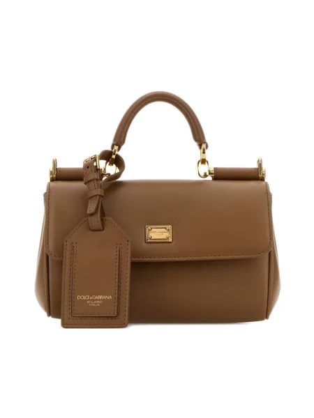 Torebka Dolce And Gabbana skórzana beżowa