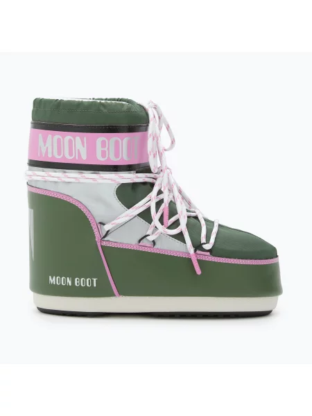 Ghete de zăpadă pentru femei Moon Boot Icon Low Space Racing forest green/silver/pink verde